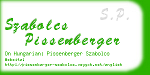 szabolcs pissenberger business card